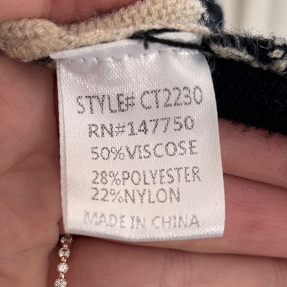 Black and Cream Striped Sweater - Picture 7 of 7